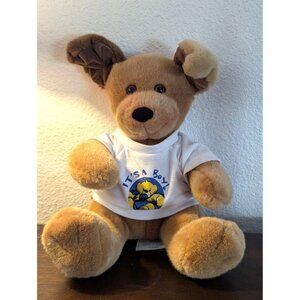 Soft Plush "Its A Boy" Puppy With White Shirt - Baby Gift Keepsake - Brown & Bei